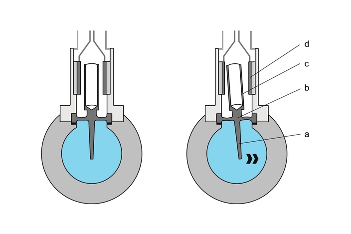 Graphic showing the design of a DSC vortex sensor from Endress+Hauser