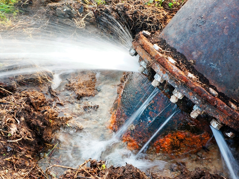 Leakage and water loss in a pipe